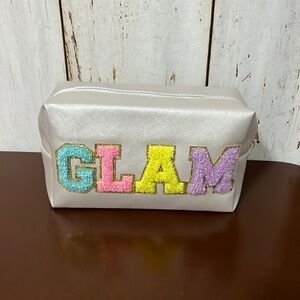 Chenille Letter 'GLAM' Cosmetic Bag